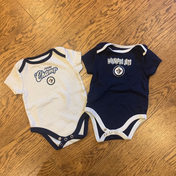 Set of 2 Winnipeg Jet Short sleeve Bodysuit - Picture 1 of 2